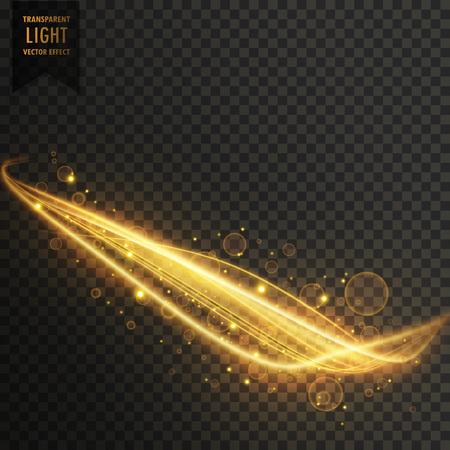 golden light streak with sparkles transparent effectのイラスト素材