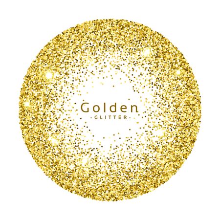 Gold glitter circle frame vector backgroundのイラスト素材