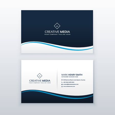 Minimal wavy business card design templateのイラスト素材