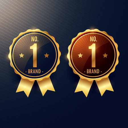 No. 1 brand golden label and badge in two colorsのイラスト素材