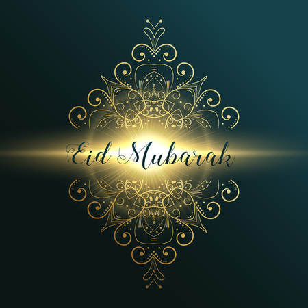 eid mubarak muslim festival greeting card design with floral decorationのイラスト素材