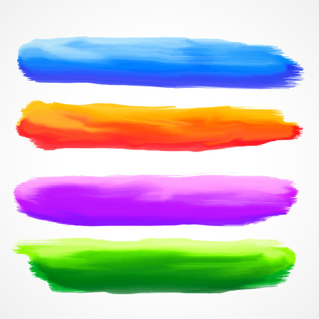 real four watercolor brush stroke setのイラスト素材