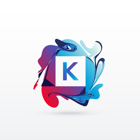 Abstract letter K logo design templateのイラスト素材