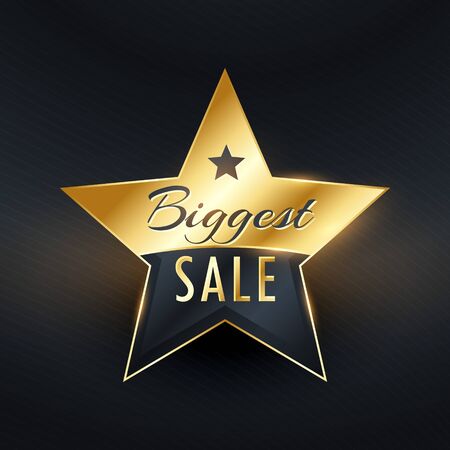 biggest sale star label badge design vectorのイラスト素材