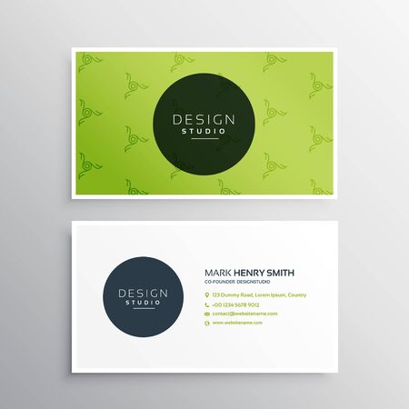 minimal green business card vector design templateのイラスト素材