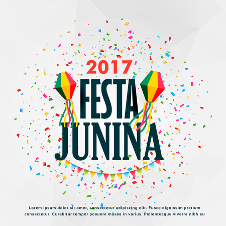 festa junina celebration poster design with confettiのイラスト素材