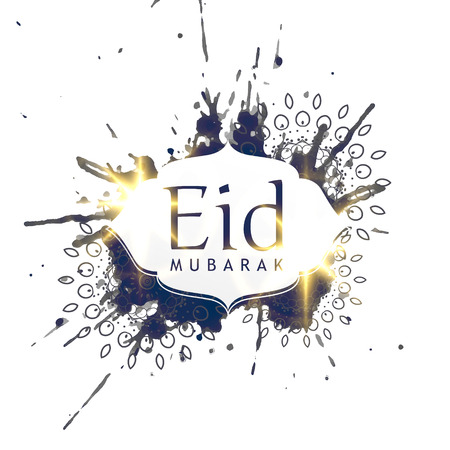 abstract ink splatter eid mubarak design backgroundのイラスト素材