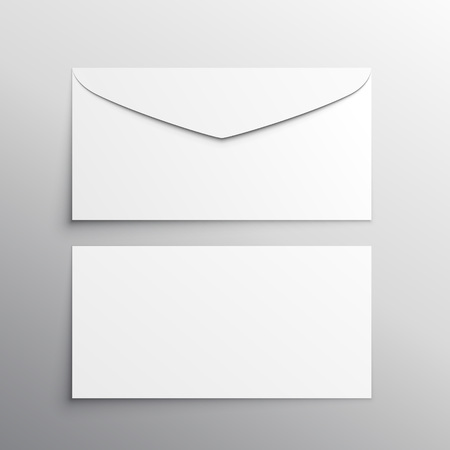 envelope front and back mockup templateのイラスト素材