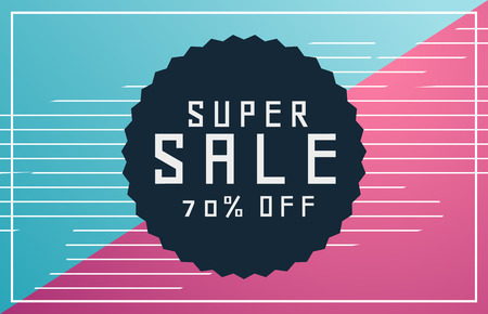 memphis style sale voucher banner with deal detailsのイラスト素材
