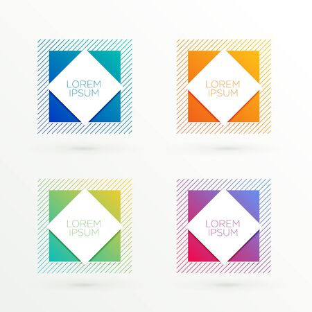 modern banners set in geometric shapesのイラスト素材