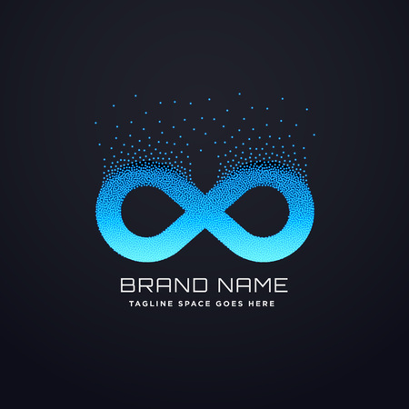 digital infinity logo design with florating particlesのイラスト素材