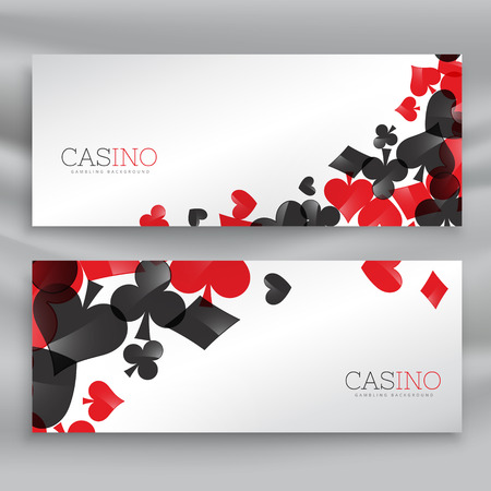 casino banners with playing cards symbolsのイラスト素材