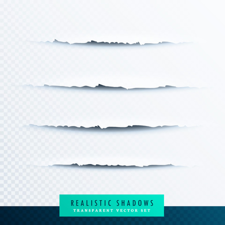 set of paper torn shadowsのイラスト素材