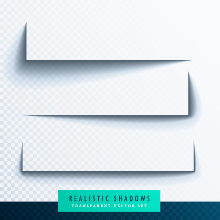 realistic transparent shadow effect setのイラスト素材