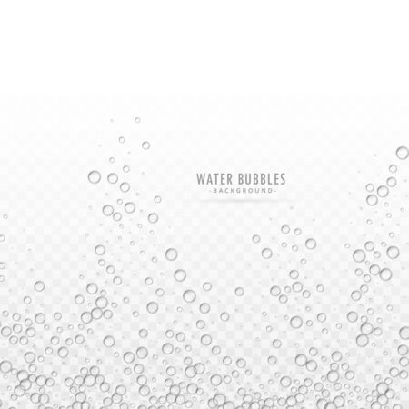 transparent water bubbles vector on white backgroundのイラスト素材