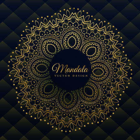 premium mandala decoration in golden ethnic styleのイラスト素材