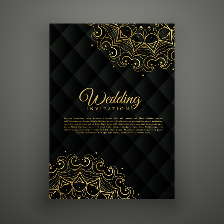 wedding card design in mandala styleのイラスト素材