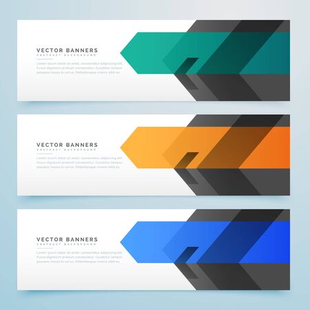 business style web banner set design collectionのイラスト素材