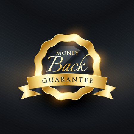 money back guarantee premium golden vector label designのイラスト素材