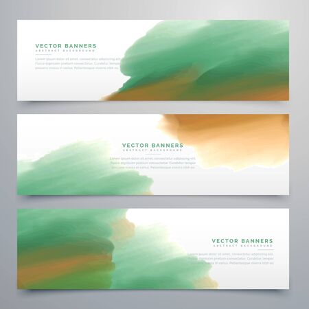abstract web banner watercolor header design templatesのイラスト素材