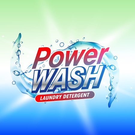 A laundry detergent product packaging concept design template on a colorful presentation.のイラスト素材