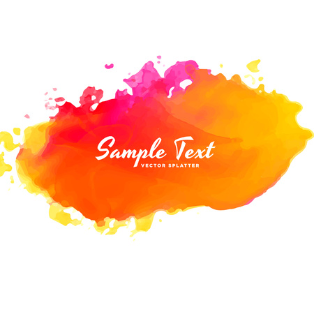 bright pink orange watercolor splash vector backgroundのイラスト素材