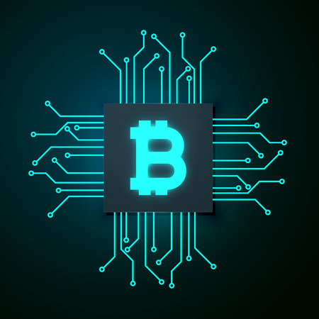 technology style bitcoin vector backgroundのイラスト素材