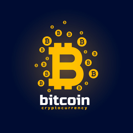 digital bitcoin crypto currency vector backgroundのイラスト素材