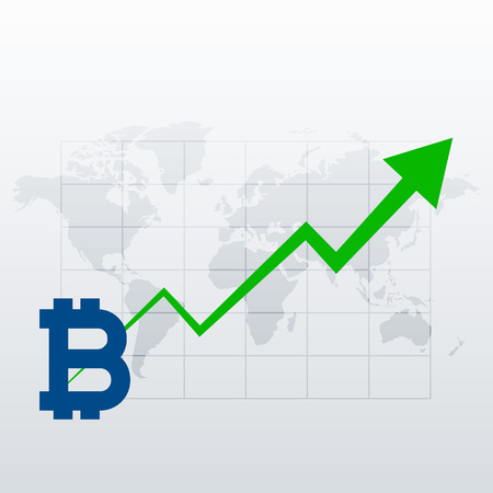 bitcoins upward trend growth chart vectorのイラスト素材