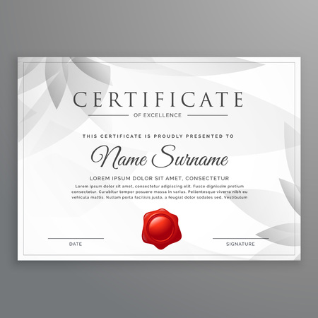 clean certificate of excellence template designのイラスト素材