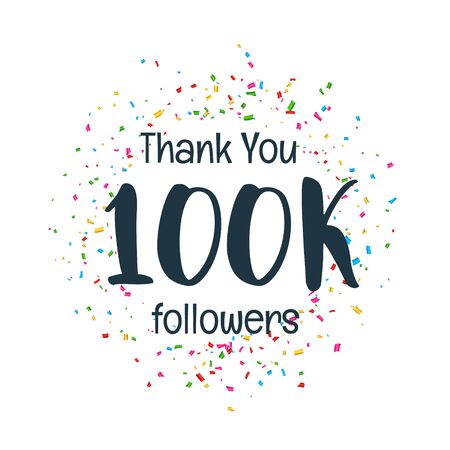 Success template of 100k followers of social mediaのイラスト素材