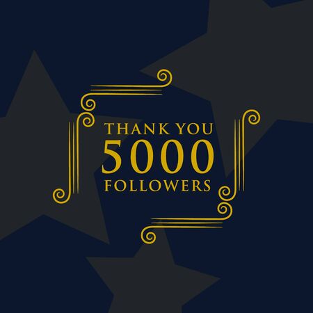 Social media 5000 followers thank you message designのイラスト素材