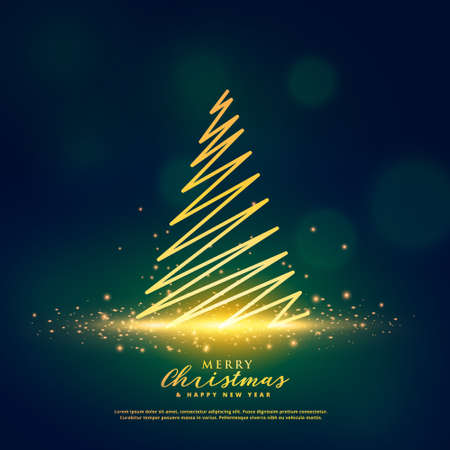 creative christmas tree design on glowing glitter sparklesのイラスト素材