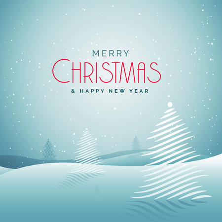 elegant christmas greeting card with snow and creative treeのイラスト素材