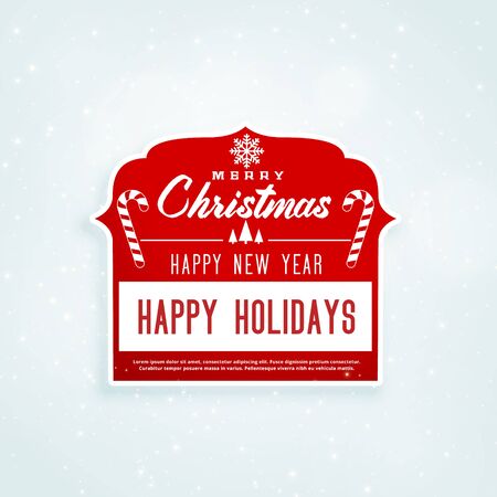 christmas red sticker design with text spaceのイラスト素材