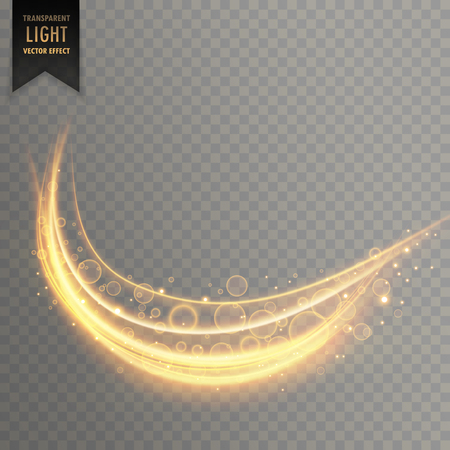 golden curve light streak transparent effect backgroundのイラスト素材