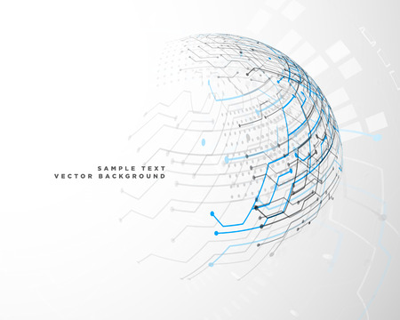 futuristic technology network background in sphere shapeのイラスト素材