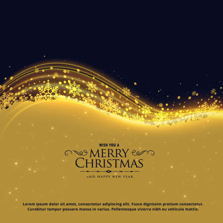 Luxury Christmas greeting card design with snowflakes and glowing wave.のイラスト素材