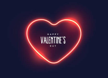Stylish neon light heart for valentine's day.のイラスト素材