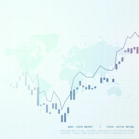 stock market business candle stick graph display backgroundのイラスト素材