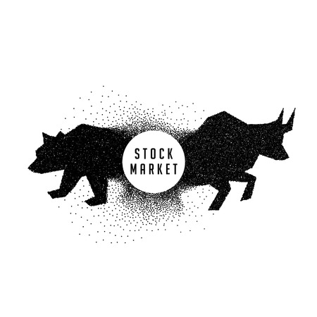 stock market concept design showing bull and bearのイラスト素材