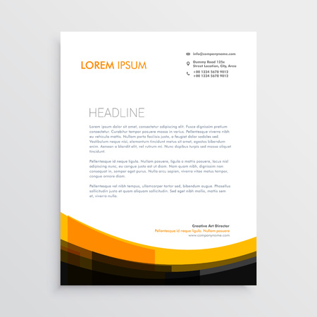 Elegant orange black letterhead designのイラスト素材