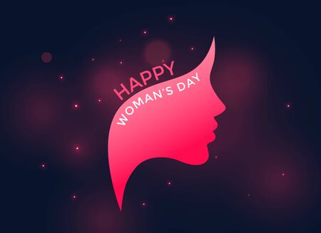 pink female face for happy women's dayのイラスト素材