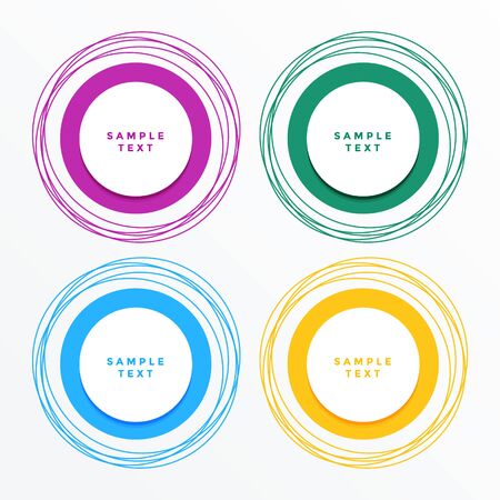 Modern circle banners set backgroundのイラスト素材