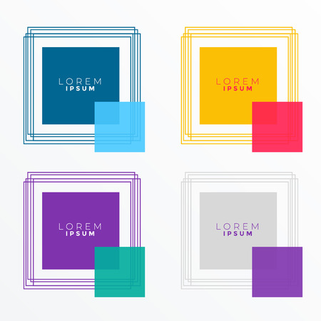 square banners in many colorsのイラスト素材