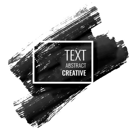 black watercolor grunge paint stroke backgroundのイラスト素材