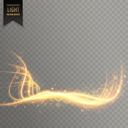 transparent gold light lines with sparklesのイラスト素材