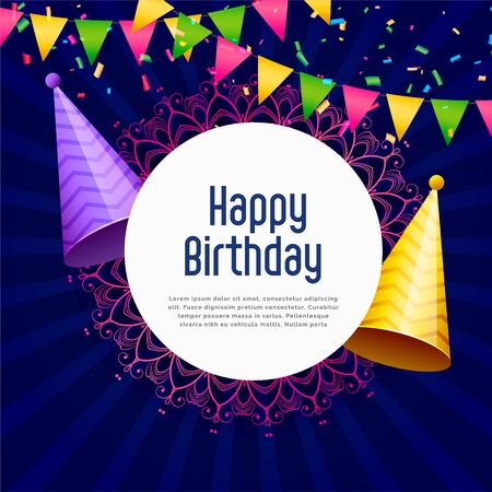 happy birthday party celebration vector backgroundのイラスト素材