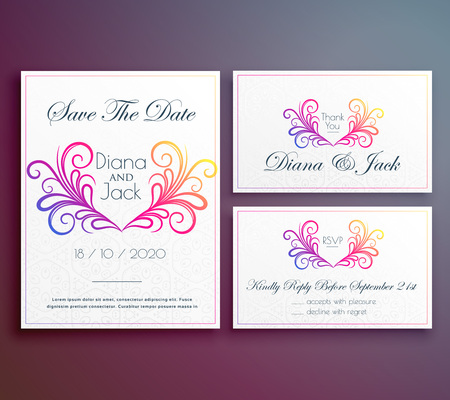 cute wedding invitation card with floral heartのイラスト素材