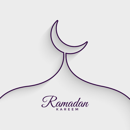 mosque made with line ramadan kareem backgroundのイラスト素材